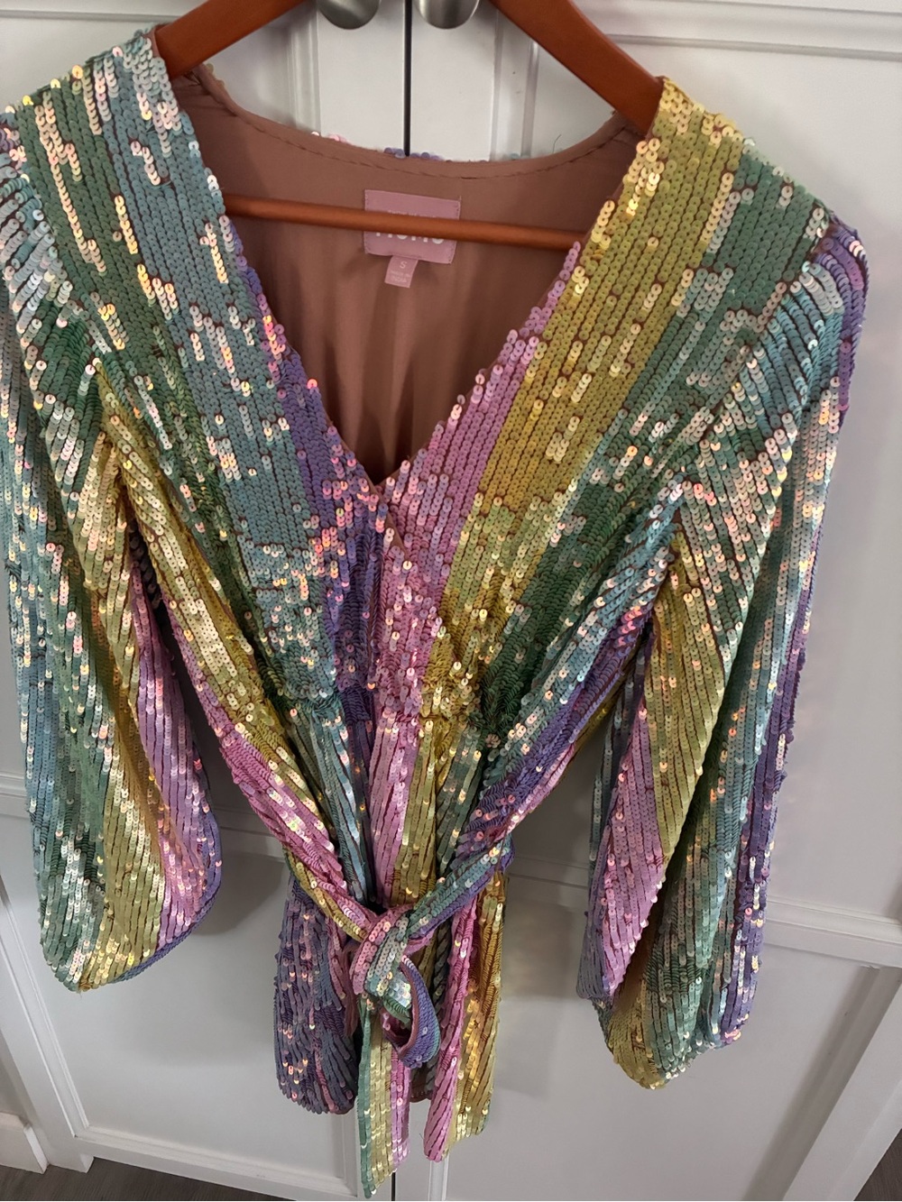 Show Me Your MuMu Dusty Rose Sequin Top - Picture 3 of 4